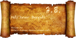 Hübner Bennó névjegykártya